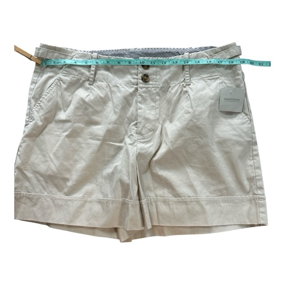 Madison High Waist Tan Tailored Shorts - Picture 3 of 6